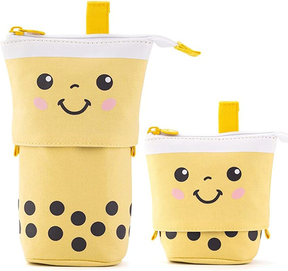 KUTE HEART Canvas Pencil Pouch For Girls,Boba Pouch,Cute Stationery Girls Korean & Pouches Stationary,Standing Kawaii Aesthetic Korean,Cat Case Box-Yellow (B0BN6BLK44) Amazon Price History, Amazon Price Tracker
