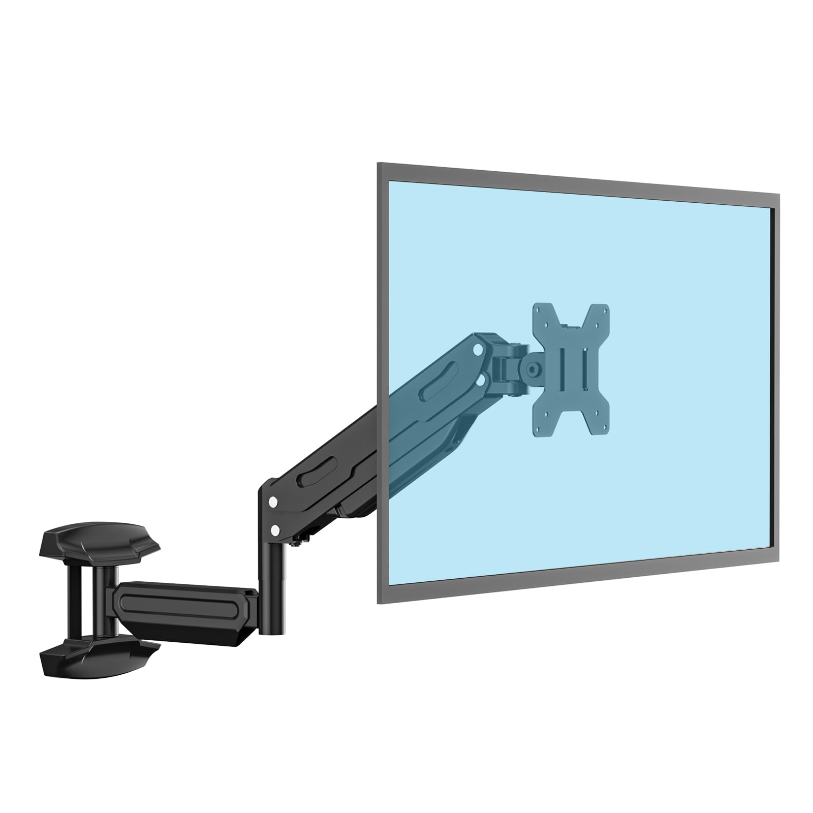 Suptek Gas Spring Single Arm Monitor Wall Mount for 13-32 Inch Screens - Full Motion Adjustable Arm Holds up to 22lbs, VESA 75x75/100x100mm Bracket
