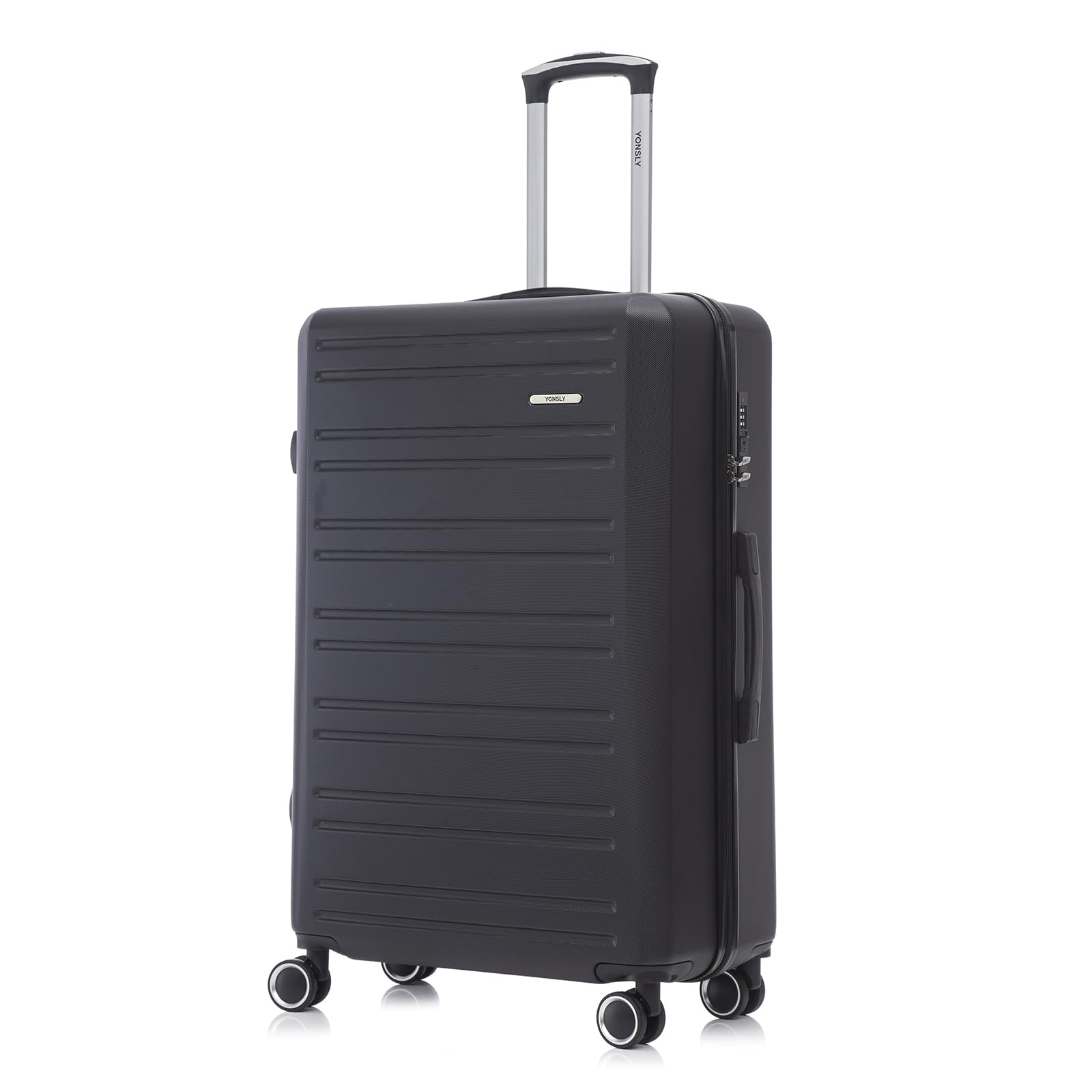 yonsly Koffer Suitcase, Trolley Reisekoffer, Rollkoffer Handgepäck mit 4 Rollen 360°, ABS Hartschalen, Sicherheitsschloss, Weicher Gummigriff, 210D-Futter