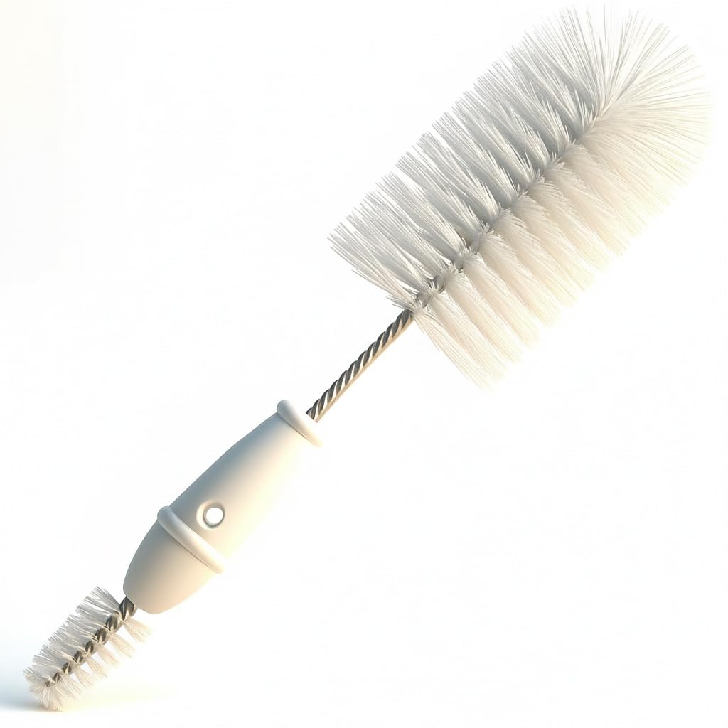 2 In 1 Bottle And Teat Brush With Soft Nylon Bristles And Non Slip Handle Ideal For Cleaning Baby Bottles Teats And Lids Durable Safe And Gentle Design For Everyday Use