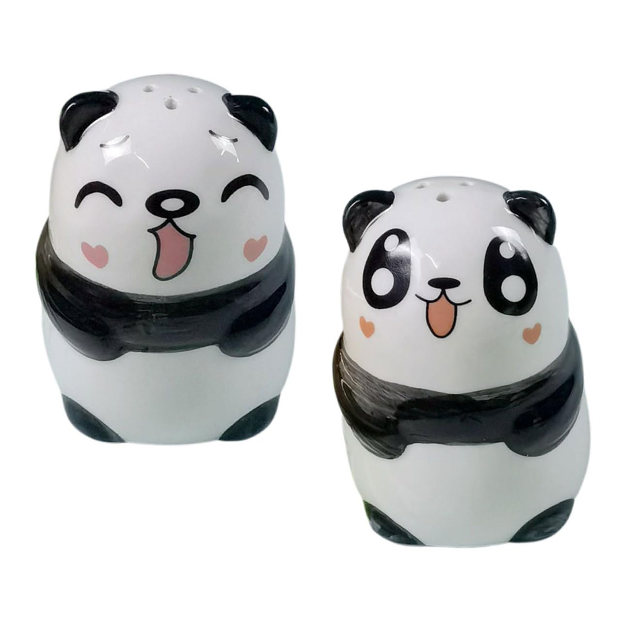Cabilock 2Pcs Panda Pattern Ceramic Spice Jar Cute Condiment Containers for Salt Pepper and Seasonings Stylish Kitchen Decor with Sealing Lid for Home Use