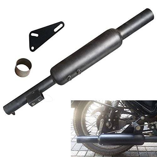 Bike Bullet Silencer Exhaust Customized Short Bottle Glasswool Punjab Dholki Black Bike Exhaust with Zed Clamp & Bush for Royal Enfield Bullet Thunder Bird 350-image-26