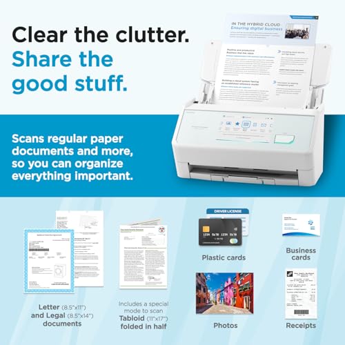 Image of ScanSnap iX2500 Wireless or USB High-Speed Cloud Enabled Document, Photo & Receipt Scanner with Large 5 inch Touchscreen and 100 Page Auto Document Feeder for Mac or PC, White