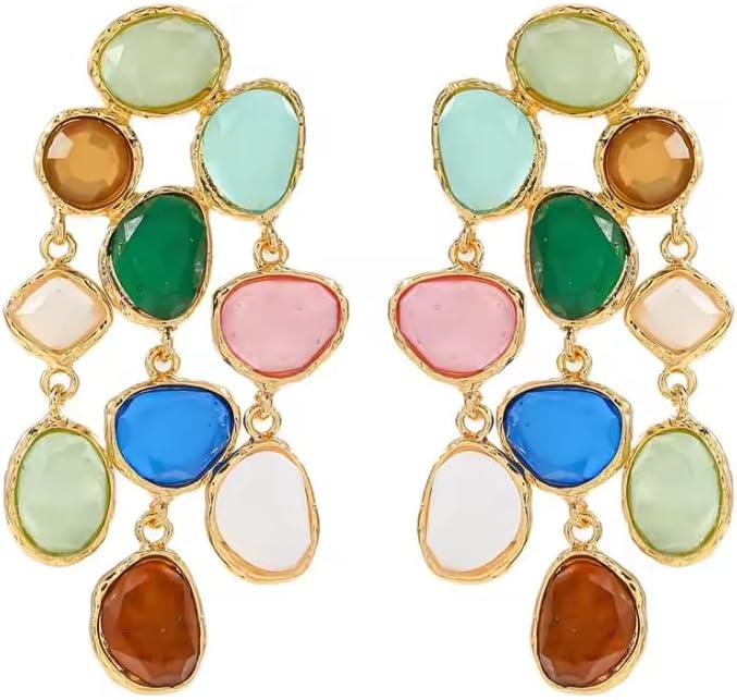 Pendientes de resina de 3.1 * 1.3 in para mujer, estilo bohemio, estilo de playa vintage