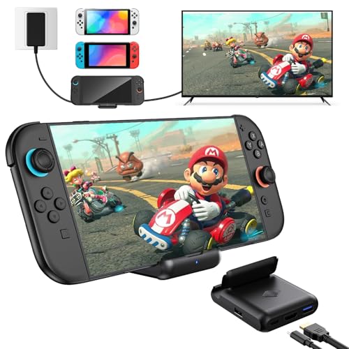 TV Dock Station for Switch 2, Switch 2 Dock with 4K@144Hz HDMI Output/Type C Port/3 USB Port/100W Fast Charging for Nintendo Switch 2/1/OLED (Only Dock,Not Suitable for Use with Protective Case)