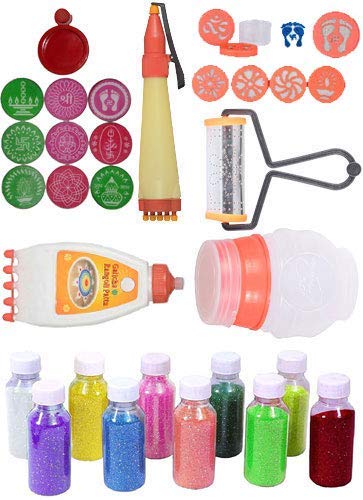 Vankab Plastic Rangoli Making Kit (Multicolour)