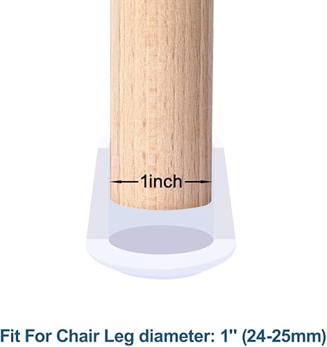 Miniatura 3 de Tapas antideslizantes de goma de 1 pulgada, fundas plegables para patas de silla, 16 protectores de suelo para patas de silla, redondos, color blanco
