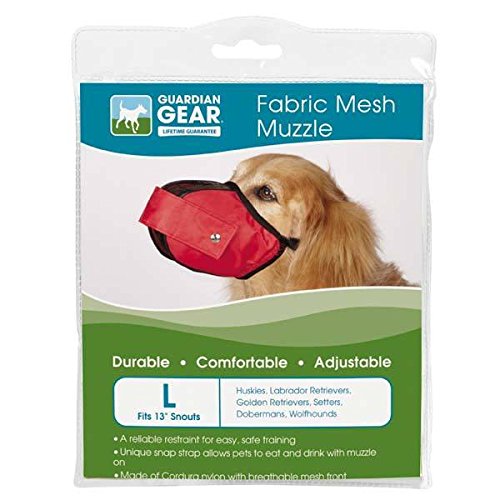 Guardian Gear Fabric Mesh Dog Muzzles Comfortable Soft Red Muzzle For Dogs That Bite Or Chew(Xlarge) #TOP11