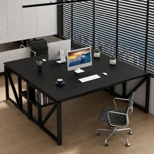 Image of Executive Desk for Home & Office| Executive Desk for Office, Laptop Table, Study Table, Modern Workstation | Black | DIY | 160x80 x75 CM