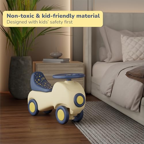 Image of Lifelong Cuppy Little Joy Ride On Car for Kids 1-5 Years - Vintage Push Car Toy, Sturdy Wheels, Wide Seat, BIS Certified, Ready to Ride, No Assembly, No Battery Needed (LLCSSR01)