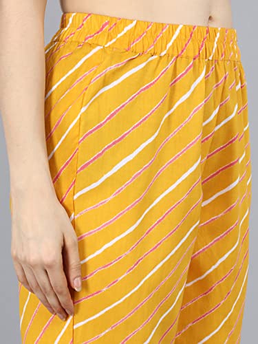 Image of Vaamsi Women's Pure Cotton Bandhani Printed Straight Kurta Set with Dupatta