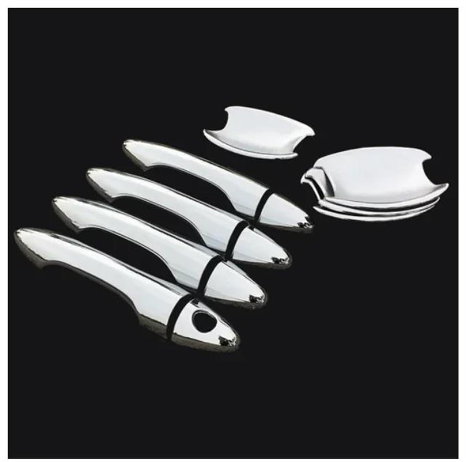 SLIMES Car Door Handle Cover Trim for Kia K3 Scratch Proof Set Chromium Styling Exterior Parts Accessories Protection(Silver 3)