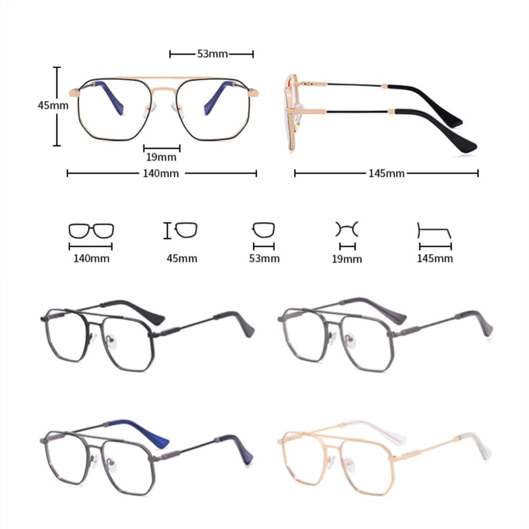 Montura de gafas de estilo moderno para mujer, gafas de metal a la moda para hombre.