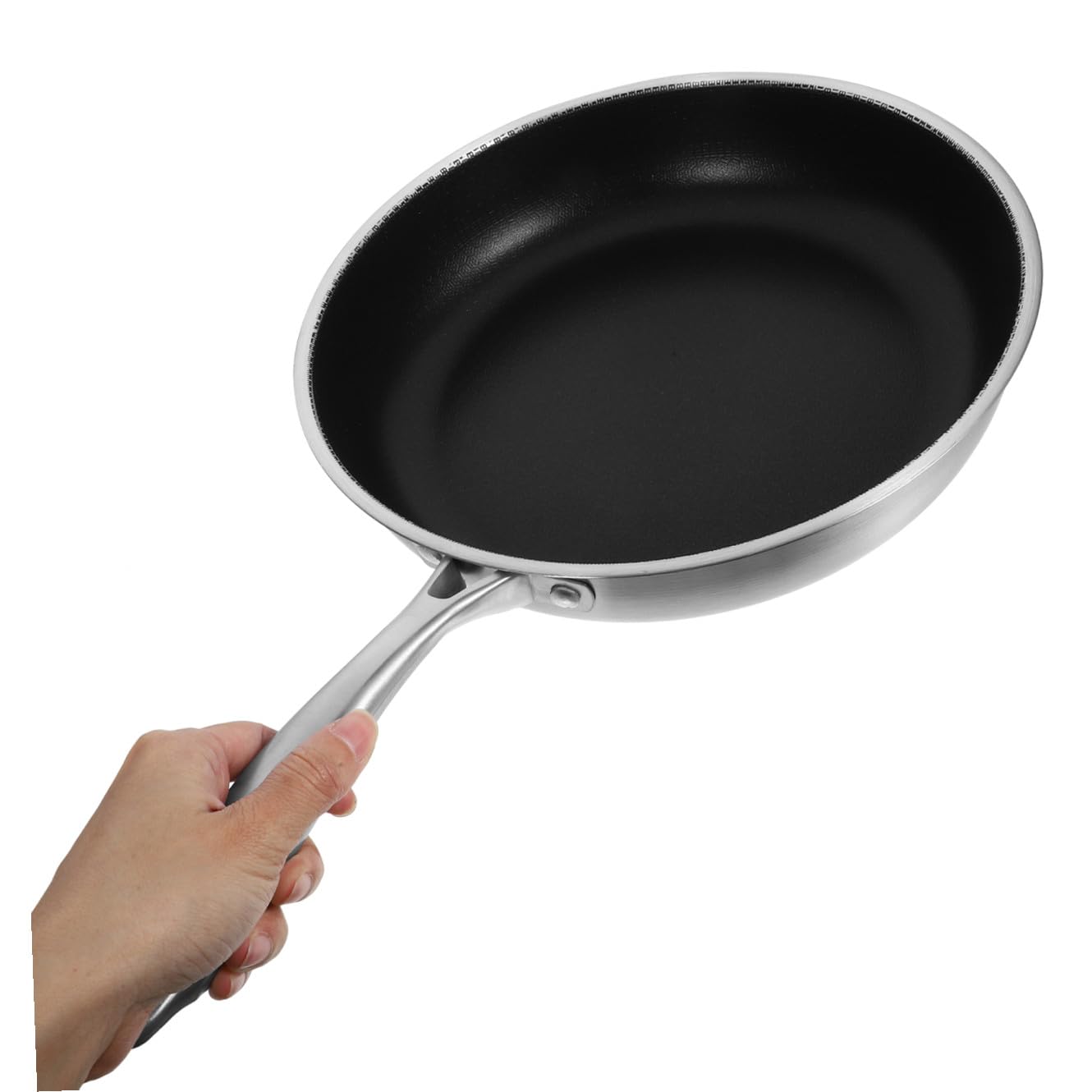 Padella in Acciaio Inossidabile Nido D'ape Antiaderente per Frittata e Uova, Facile da Maneggiare Fondo Piatto per Cucinare Bistecche