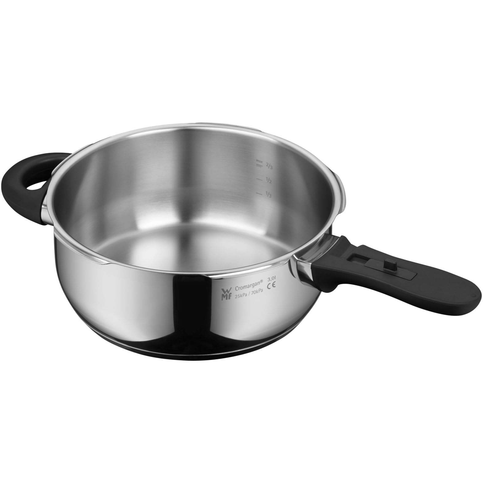 WMF Perfect Plus szybkowar indukcyjny, szybkowar 6,5 l + 3 l, duży sygnał do gotowania, 2 stopnie gotowania, wyjmowany uchwyt pokrywy