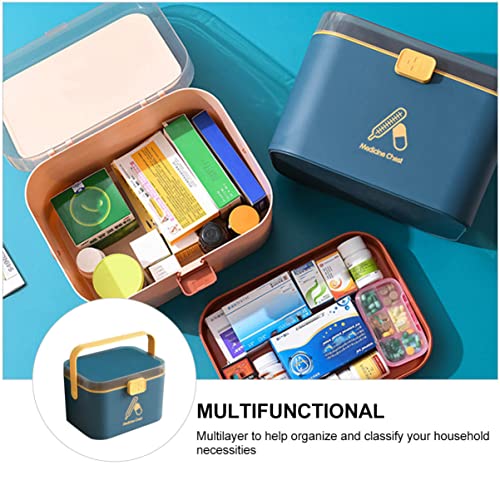 Image of Alipis 1pcbox Lid Portable Holder Emergency Layers Plastic Useful Storage Container Childproof with Case for Organizer Layer Supplies X Camping Cosmetics Pills Kit