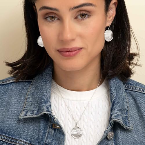 JEAN RACHEL JEWELRY 925 Sterling Silver Necklace for Women - Large Hammered Disc Vintage Design - Hypoallergenic, Lead & Nickel Free Jewelry - Artisan Handcrafted Statement Necklace4