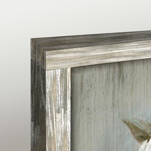 Modern Floral Framed Wall Art: Rustic White Flower Oil Painting Abstract Botanical Picture Vintage Blossom Wood Prints Artwork for Living Room Bedroom Farmhouse - Image 3