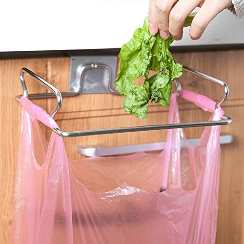 Glomora Müllsackhalter,Edelstahl Müllsackregal Müllbeutelhalter Zum Aufhängen,langlebig platzsparend und schön Für Küche Bad Und Müllaufbewahrung kein Bohren erforderlich