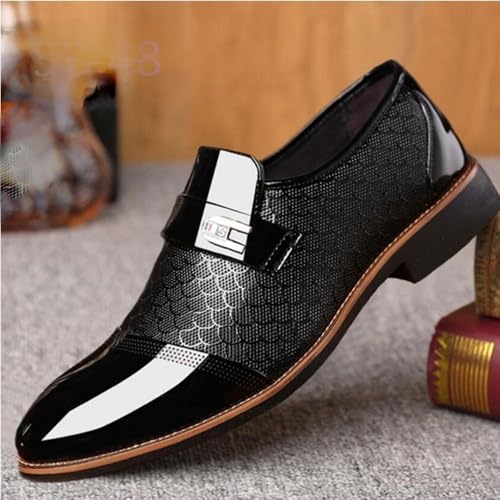 Leather Shoes Men's Casual Business Dress Shoes Slip on Office Oxford Shoe Soft-Soled Wedding Footwear Office Classic Shoes2