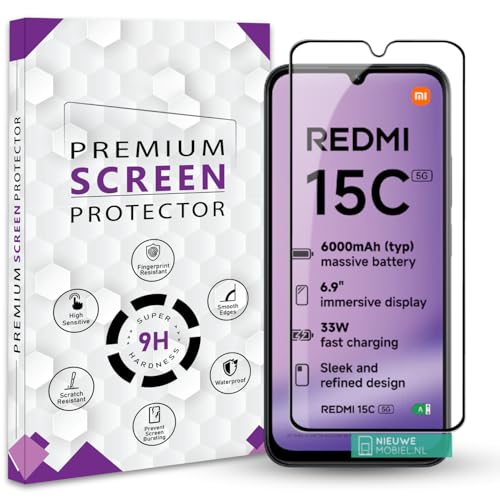 Image of Premium Tempered Glass Screen Protector Guard For Redmi 15C 5G (6.9 Inch, Pack of 1) | Edge to Edge Coverage With Easy to installation kit