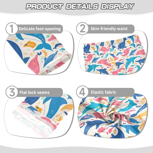 KLL Flock Dolphins Sea Marine Pattern Toddler Baby Girl Active Leggings Casual Full Length Leg Yoga Pants Running3