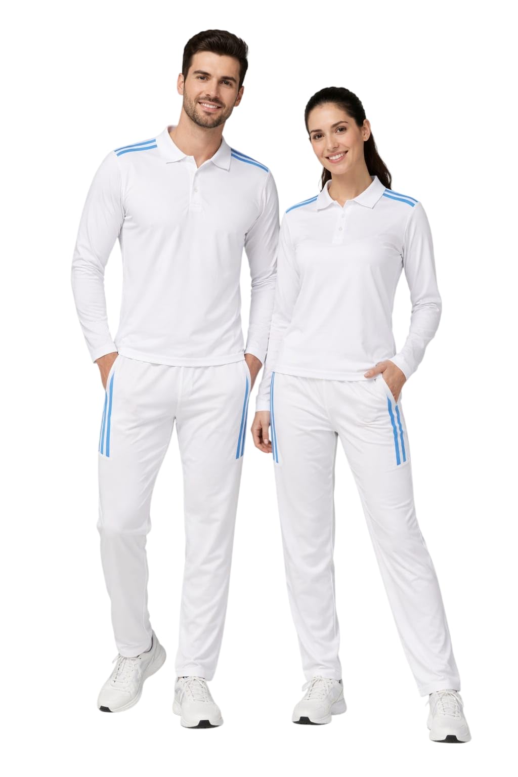 Men and women White Cricket Dress Set, Full Sleeves Jersey with Matching Lower, Sportswear Uniform for Practice and Matches (Pack of 1)-image-32