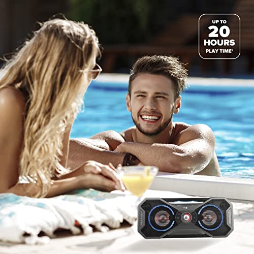 Altec Lansing Mix 2.0 - Waterproof Bluetooth Speaker With Strong Bass, Portable Speaker For Travel & Outdoor Use, 100 Foot Range & 20 Hour Playtime #TOP5