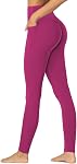 Leggings d'entraînement à l'écrevisse invisible Sunzfly avec des poches pour les femmes, pas de pantalons de yoga de gym avant avec contrôle tummy
