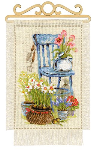 Image of RIOLIS - Cottage Garden. Spring 1656, Cross Stitch Kits 7,87 inch x 11,81 inch, Cross Stitch Kits for Beginners & Advanced, Crossstitching Kit Adult, Embroidery Counted Stitching Kit
