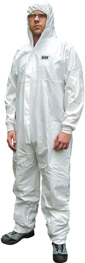 Scan WWDOXL56 Type 41400 Chemical Splash Resistant Disposable Coverall - White