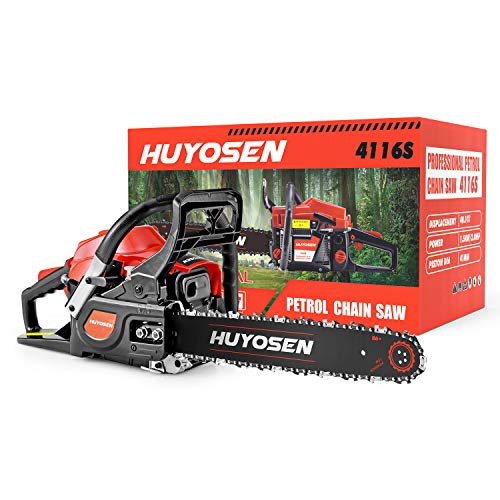 Gas Power Chain Saws Corded 40.1CC 2 Cycle Gas Powered Chainsaw Guide Bar Size 16 inchs 3/8 inchs 57DL Chain Guide Bar 4116S