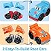 MEGA BLOKS First Builders Toddler Building Blocks Toy Set, Build & Race Rig with 19 Pieces, 2 Race Cars and Storage, Red, Ages 1+ Years