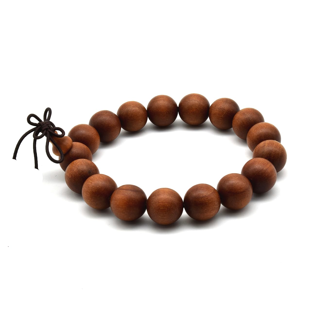 Zen Dear Unisex Teak Wood Prayer Beads Buddha Buddhist Beads Japa Mala Necklace Bracelet Beads (12mm 17 Beads)