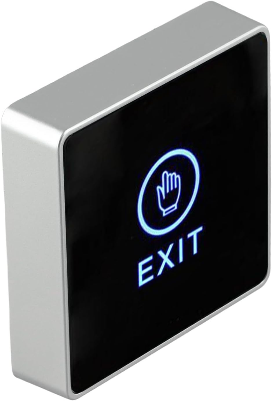 Backlight Push-Touch Exit Button with Infrared Sensor and LED Indicator for Access Control Systems, 86 x 86 mm, Black Acrylic Panel(86 * 86mm)