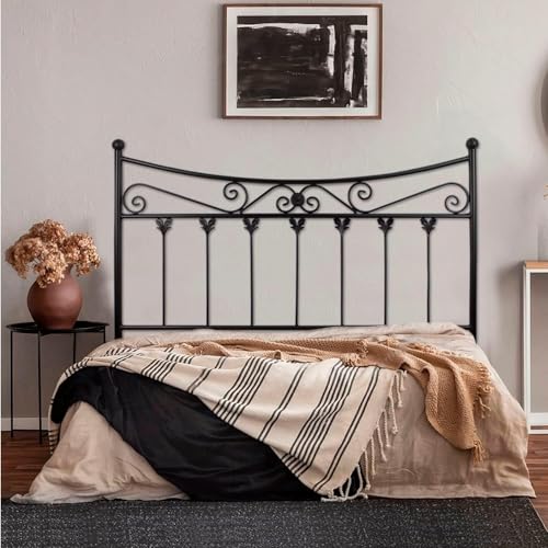 El Herrero Cabecero de Forja Córdoba | Cabezal para Cama de Matrimonio e Individual | Producto Artesanal, Hecho en España Negro, para Cama de 180 (187cm)