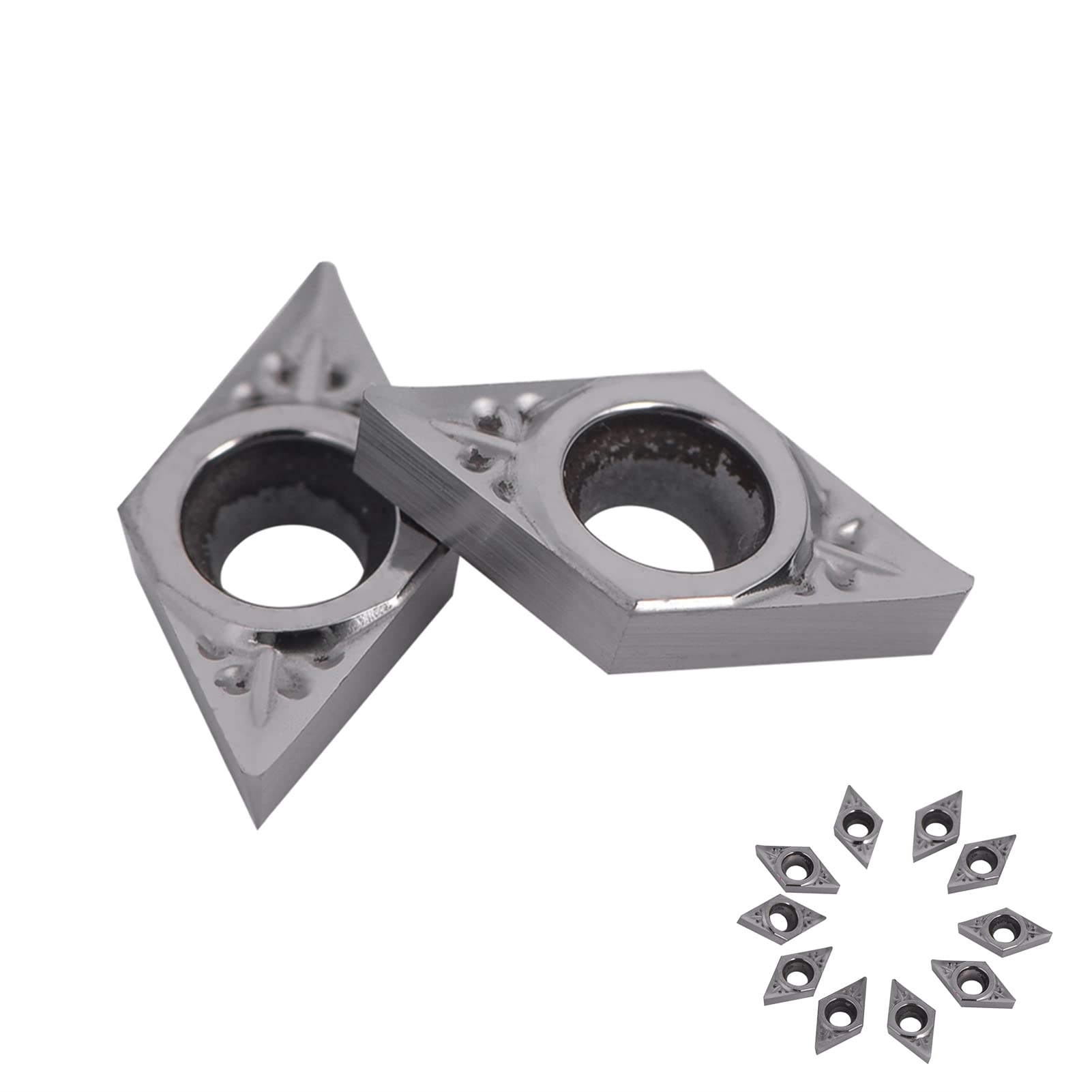 Carburo Cnc Insertos Cortador De Cuchillas Torno Herramienta De Torneado Dcgt070204-Ak Metales No Ferrosos Plata 10 Piezas