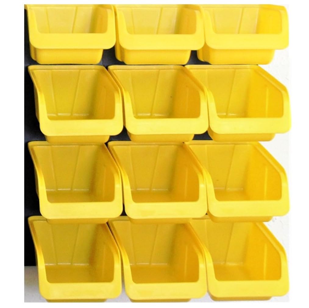 WallPeg Pegboard Bins Garage Organization - 12 Pack Kit PB-8 - Peg Board Tool Organizer - Organize Hardware, Accessories, Attachments, Workbench, Garage Storage, Craft Room, Tool Shed, Hobby Supplies
