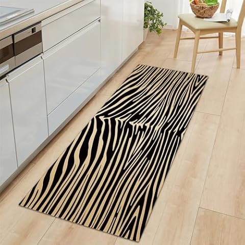 Generic Brown Zebra Print Kitchen Runner Rug Cover