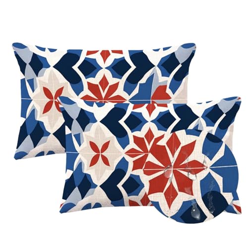 Housse de coussin extérieur impénétrable décorative 70x90cm en velours - 4