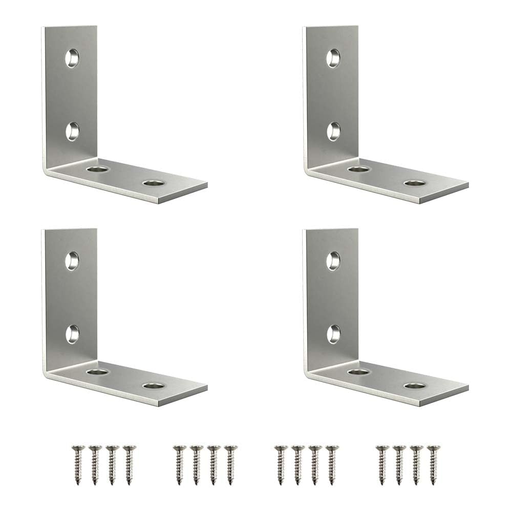 HYDERON L Angle Bracket for Furniture Reinforcement – Heavy Duty Zinc-Plated Right Angle Bracket for Chairs, Tables, and Shelves | L-Shaped Corner Brace for Joint Support (40mm x 20mm, 4 Piece)-image-12
