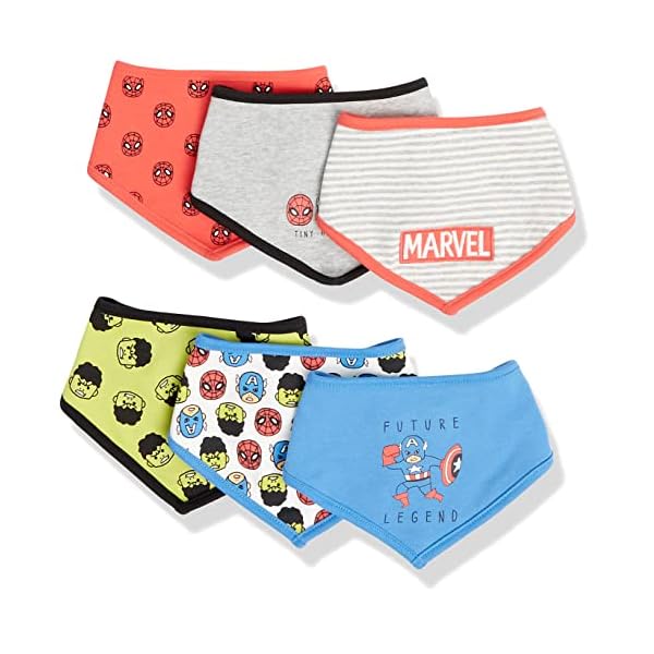 Amazon Essentials Disney | Marvel | Star Wars Babys (Jungen) Lätzchen, 6er-Pack