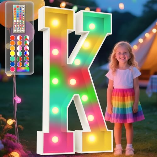 Image of Ledido 4FT Colorful Marquee Light Up Letter K for Party