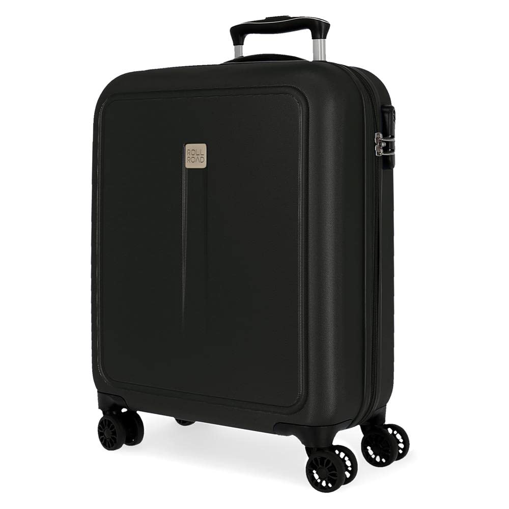 Roll Road Camboya Cabin Trolley, Black, 40 x 55 x 20 cm, Rigid ABS Combination Lock, Side Lock, 37 L, 3.08 kg, 4 Wheels, Hand Luggage, Black, 40 x 55 x 20 cm, Suitcase