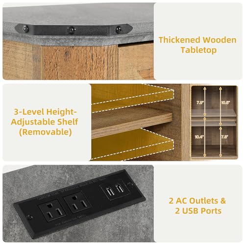 DWVO Farmhouse TV Stand for 65 Inch TV, 31.5" Tall Entertainment Center w/3 Drawers & Shutter Doors, Rustic Media Console Cabinet w/Storage Shelves, Wood Television Stand for Living Room, Rustic Brown