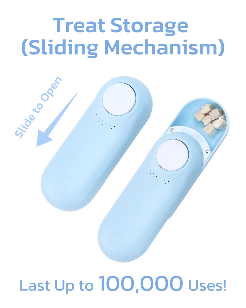 Clicker - Bolsa de entrenamiento para perros y golosinas para perros, alternativa de doble uso, 2 en 1, duradero, ligero (2.3 onzas), fácil de limpiar y manejar, rápido de llenar, diseño innovador