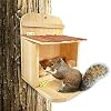 Wooden Squirrel Feeder, Outdoor Hanging Bird Feeder, Home Corn Peanut Storage Box Stand, For Yard Garden Park Animal Feed Tool