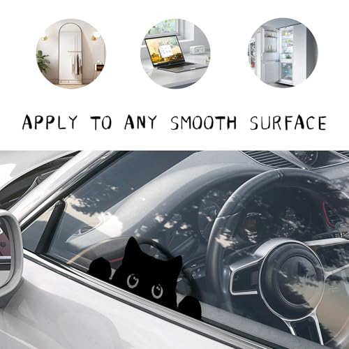 Image of DXNQ 2PCS Peeking Sneaky Cat Sticker, Waterproof Strong Adhesive Decals with Curious Black Cat Graphic, Removable Funny Peeking Black Cats Sticker for Car Window Laptop, Car Accessories (Fretwork)
