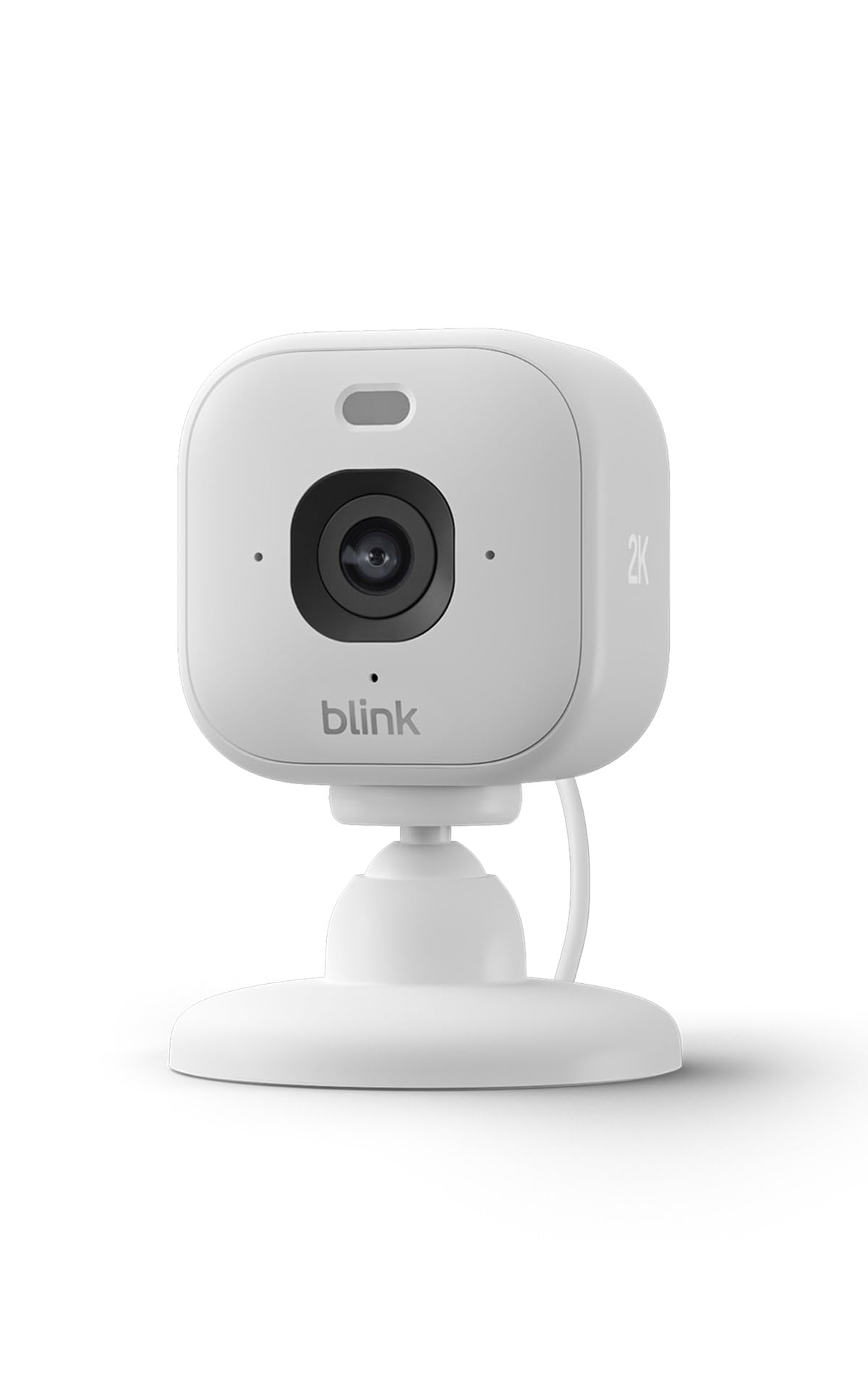 Videocamera Mini 2K+ Blink (ultimo modello) | Videocamera di sicurezza domestica con alimentatore plug-in, risoluzione video 2K, zoom 4x, visione notturna a colori | 1 videocamera – Bianca