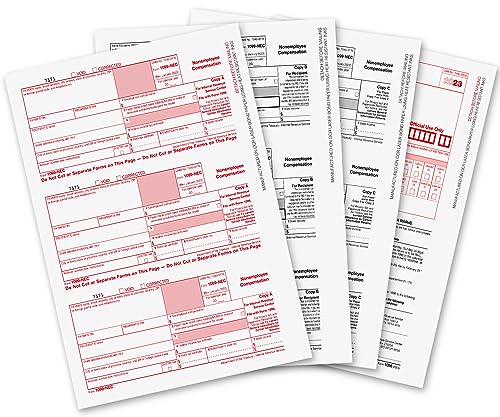 Fillable 1099-nec Form 2023 1099 NEC Forms 2024, 1099 NEC Laser Forms ...
